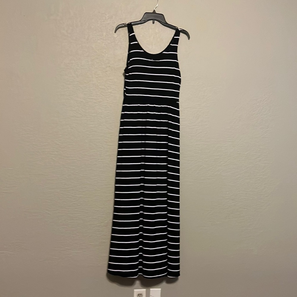 Black with white stripes maxi dress